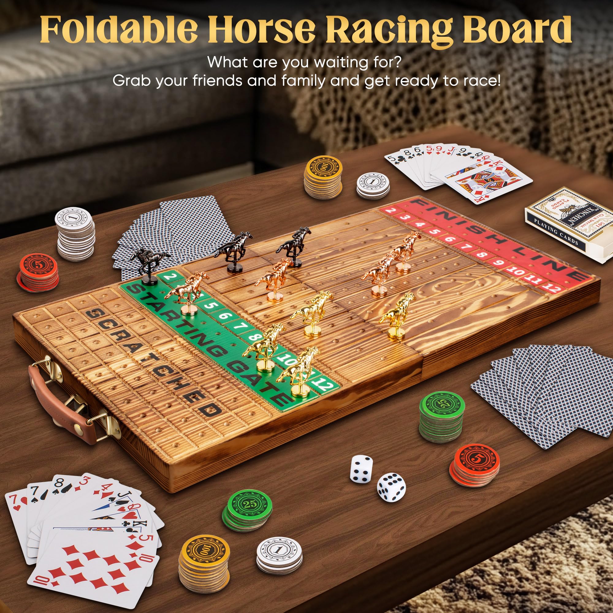 SGJHUI compact storage box keeps dice and horses organized