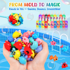 Shabebe sea creatures molds set promoting hands-on shape exploration.