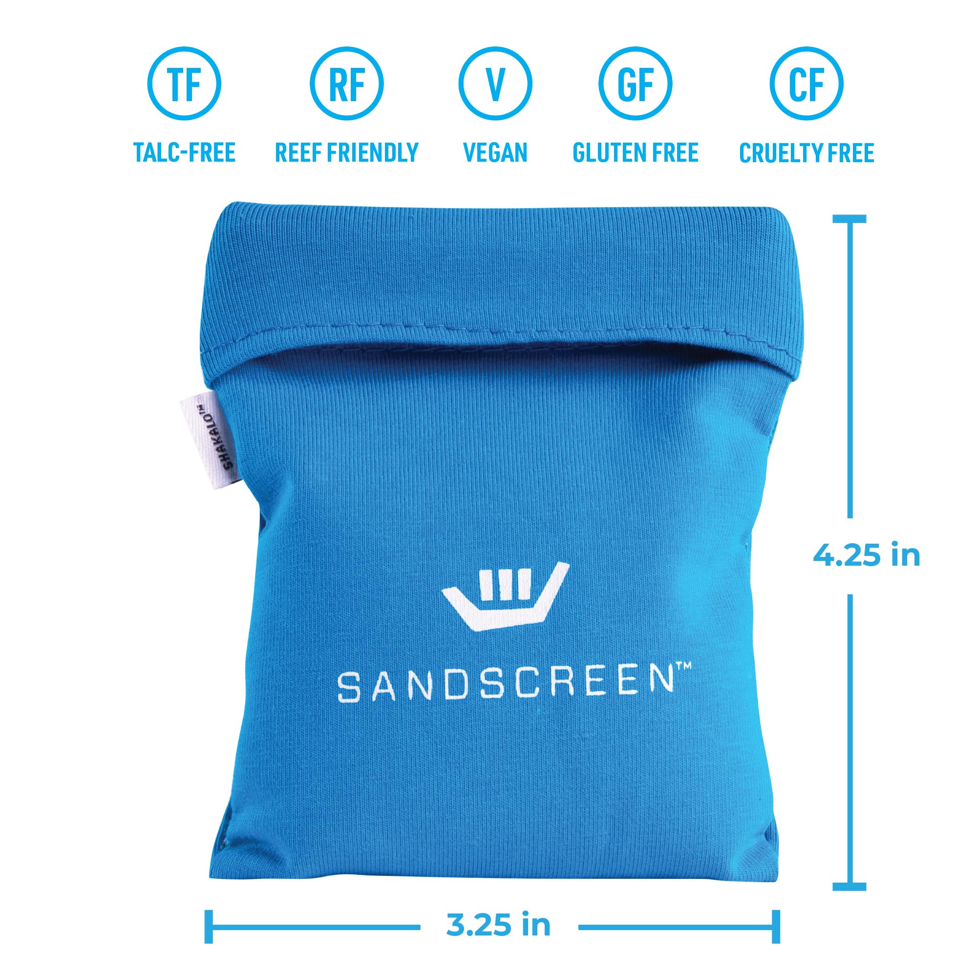 SHAKALO SANDSCREEN wipe on hands and feet demonstrates quick sand removal.