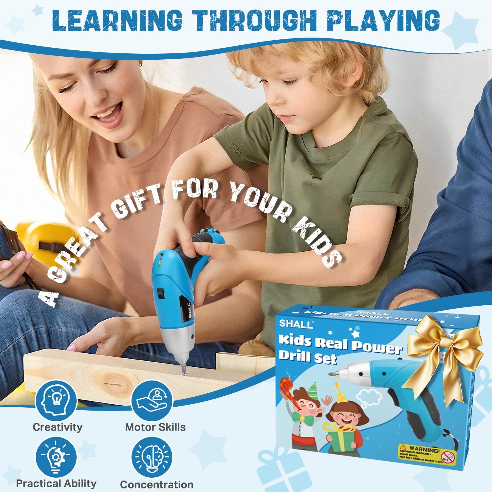 SHALL drill comes with two extra drill bits for learning by doing