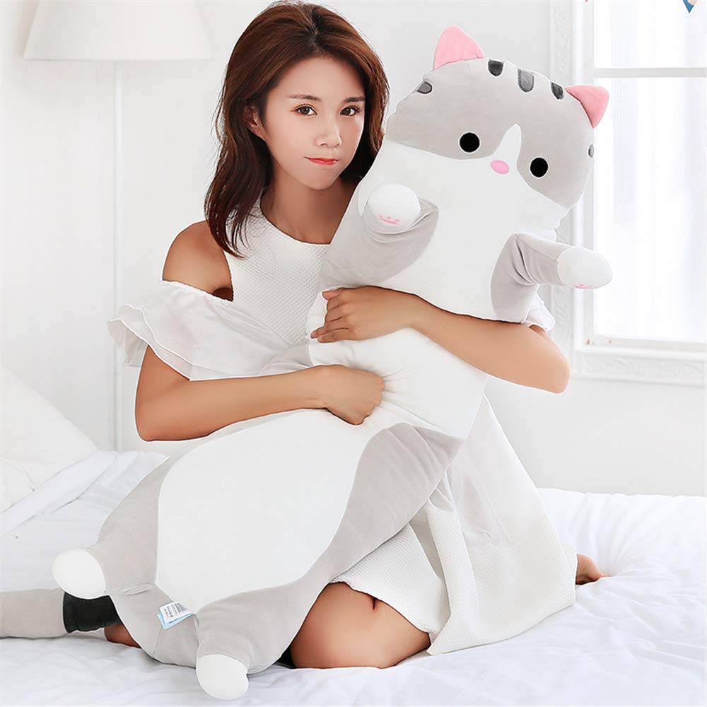 Shangman plush cat relaxed on bed inviting sleep and comfort