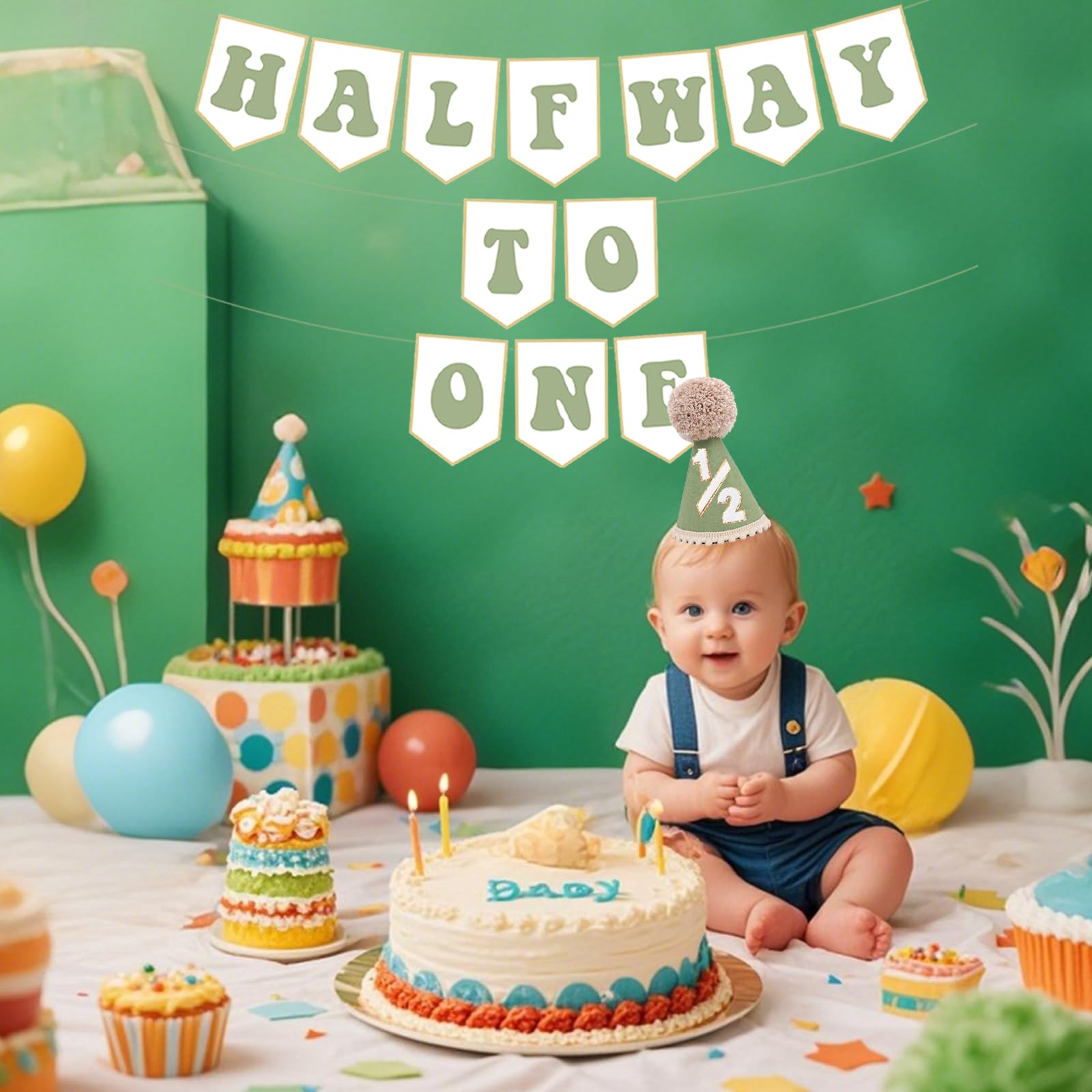 Shanmorine banner hung as a backdrop for photographs and cake smash.