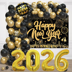 Shanmorine New Year's Balloon Arch Kit creates a dramatic party backdrop.