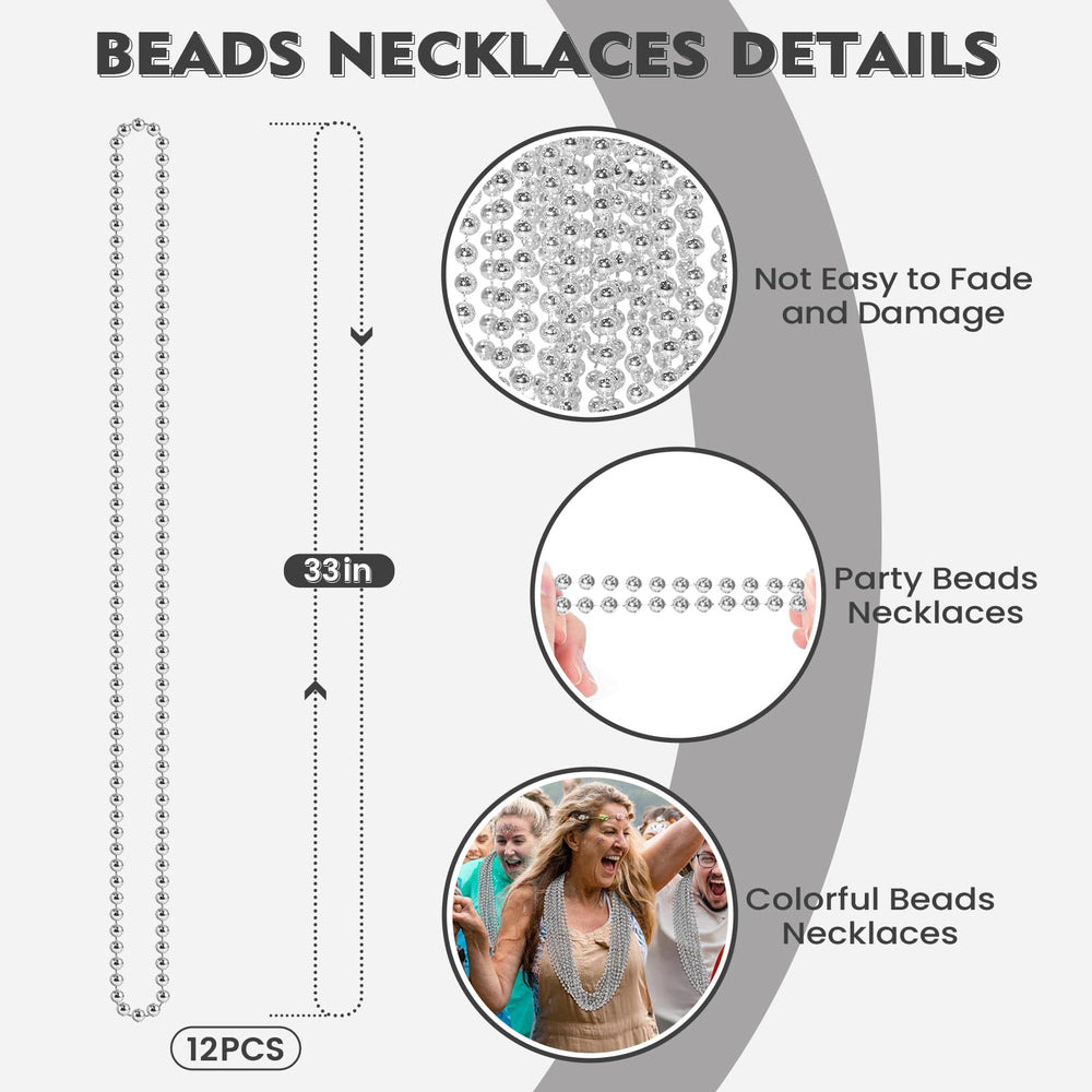 SHAOQINLIN 33-inch silver patriotic necklaces add sparkle to parades and celebrations.