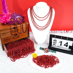 SHAOQINLIN 33-inch red beads paired with outfits for weddings or parades.