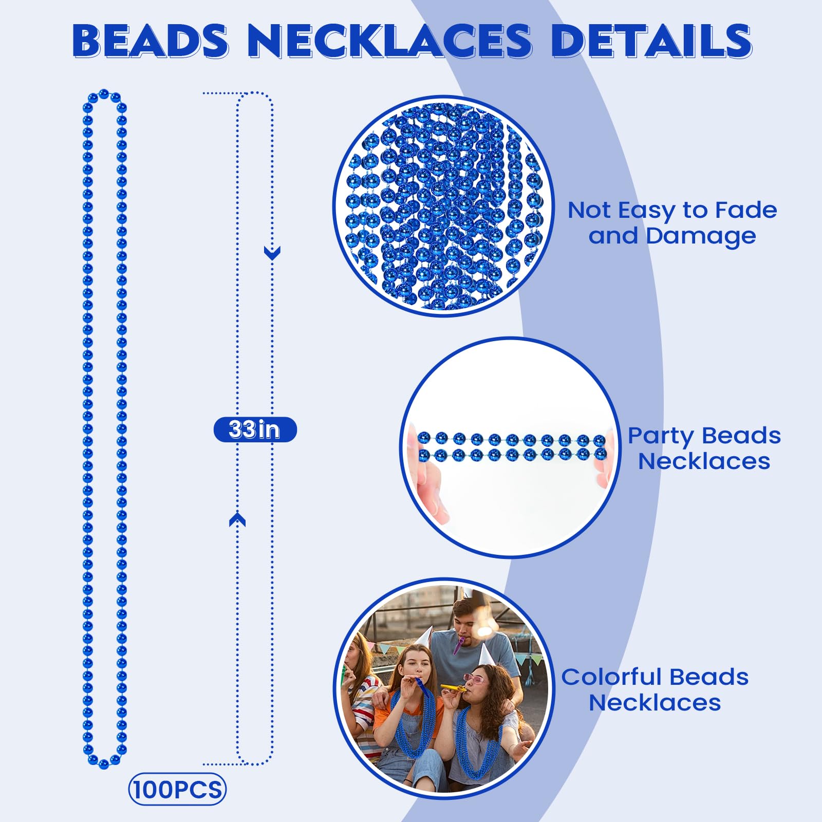 SHAOQINLIN blue Mardi Gras beads collection, perfect for parades and celebrations