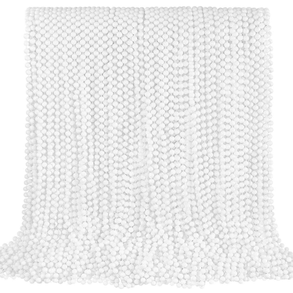 SHAOQINLIN white bead necklaces 33-inch pack for Mardi Gras and celebrations.