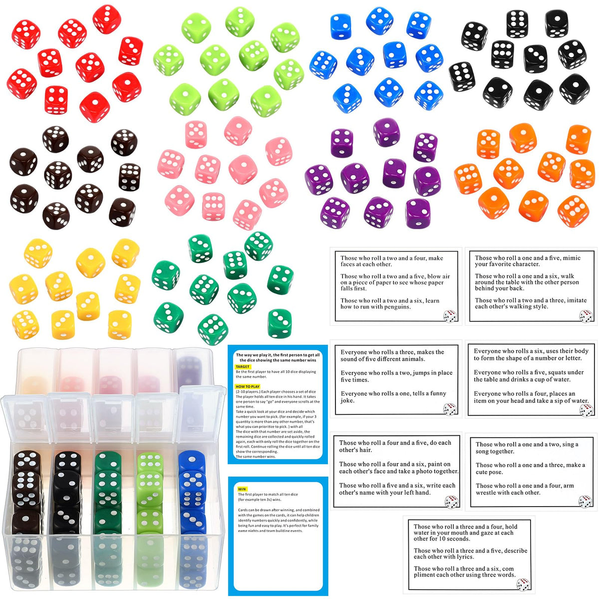 Shappy 10-set colored dices package for lively party games