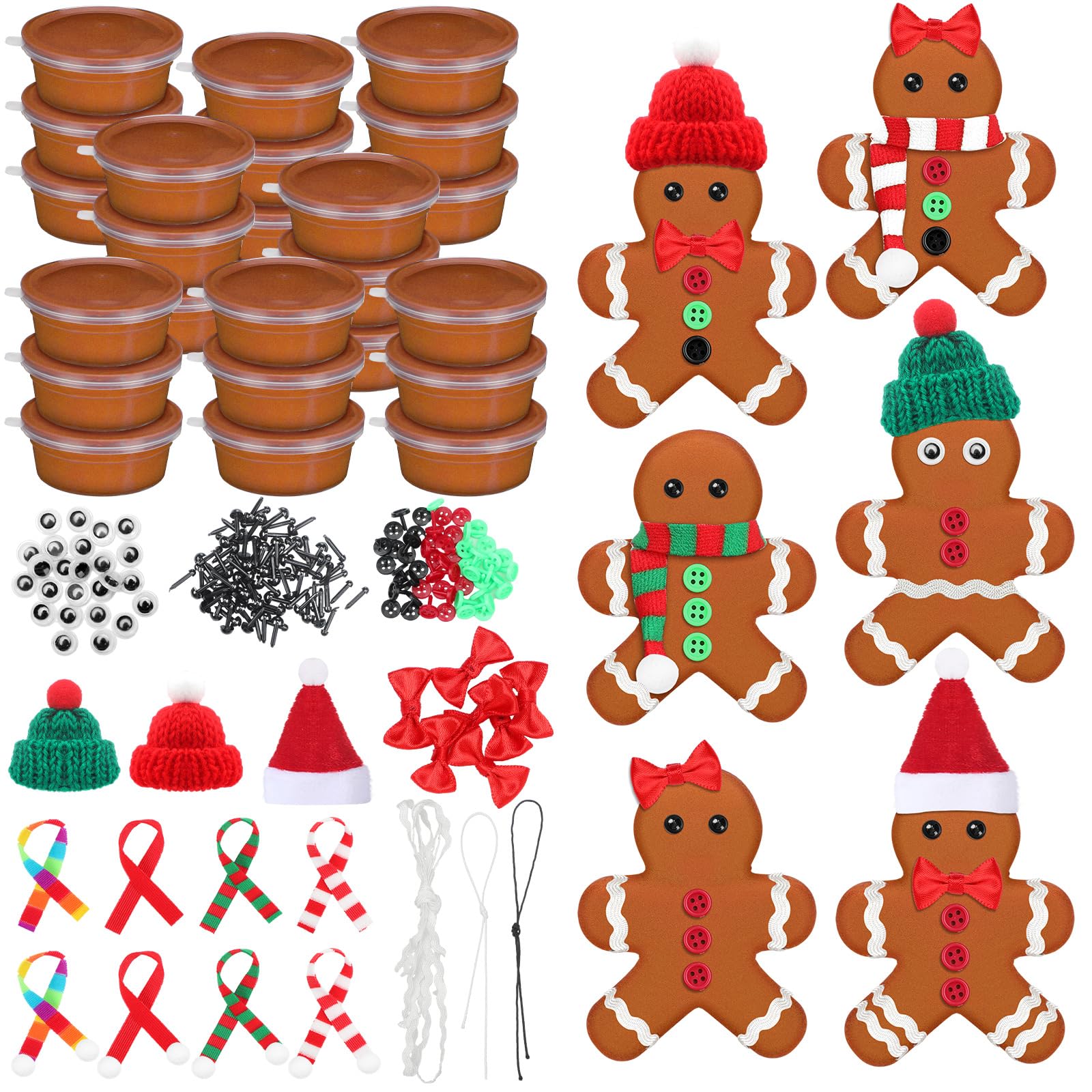 Shappy 24-pack Christmas gingerbread clay set for creative holiday crafts