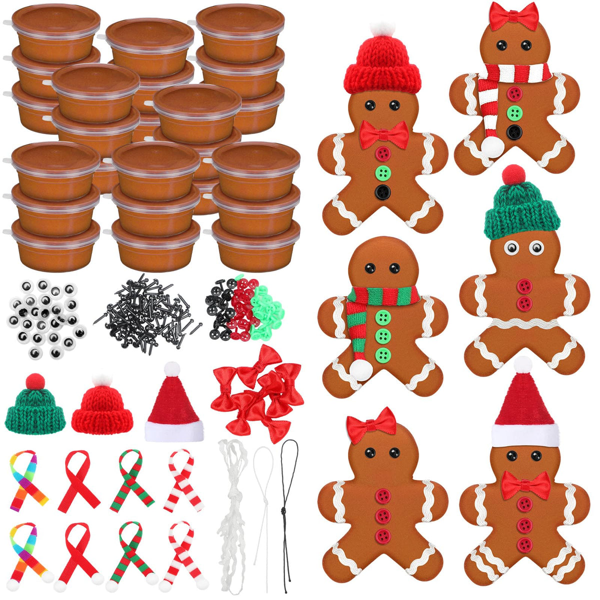 Shappy 24-pack Christmas gingerbread clay set for creative holiday crafts