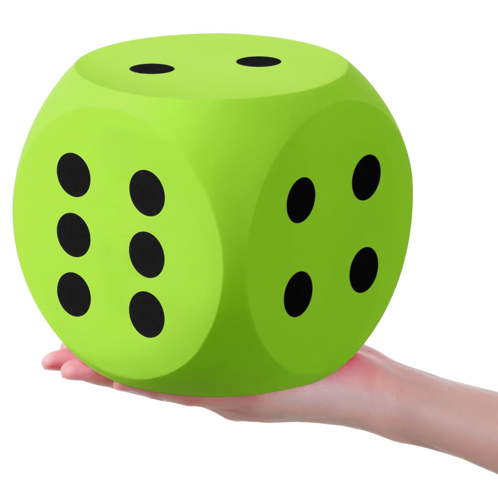 Shappy 6in foam dice in green, ideal for classroom demonstrations and group game nights.