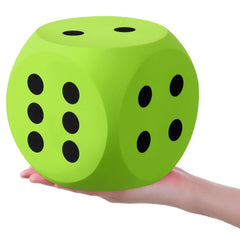 Shappy 6in foam dice in green, ideal for classroom demonstrations and group game nights.
