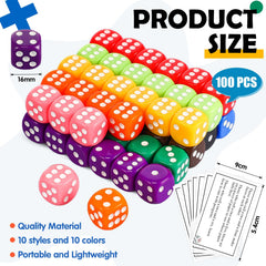 Shappy colored dices close-up showing vibrant colors and durability