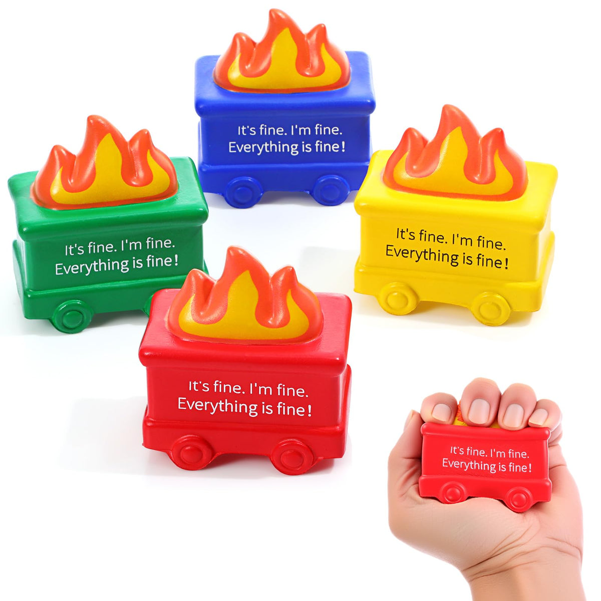 Shappy dumpster stress relief ball in assorted colors for quick mood boost
