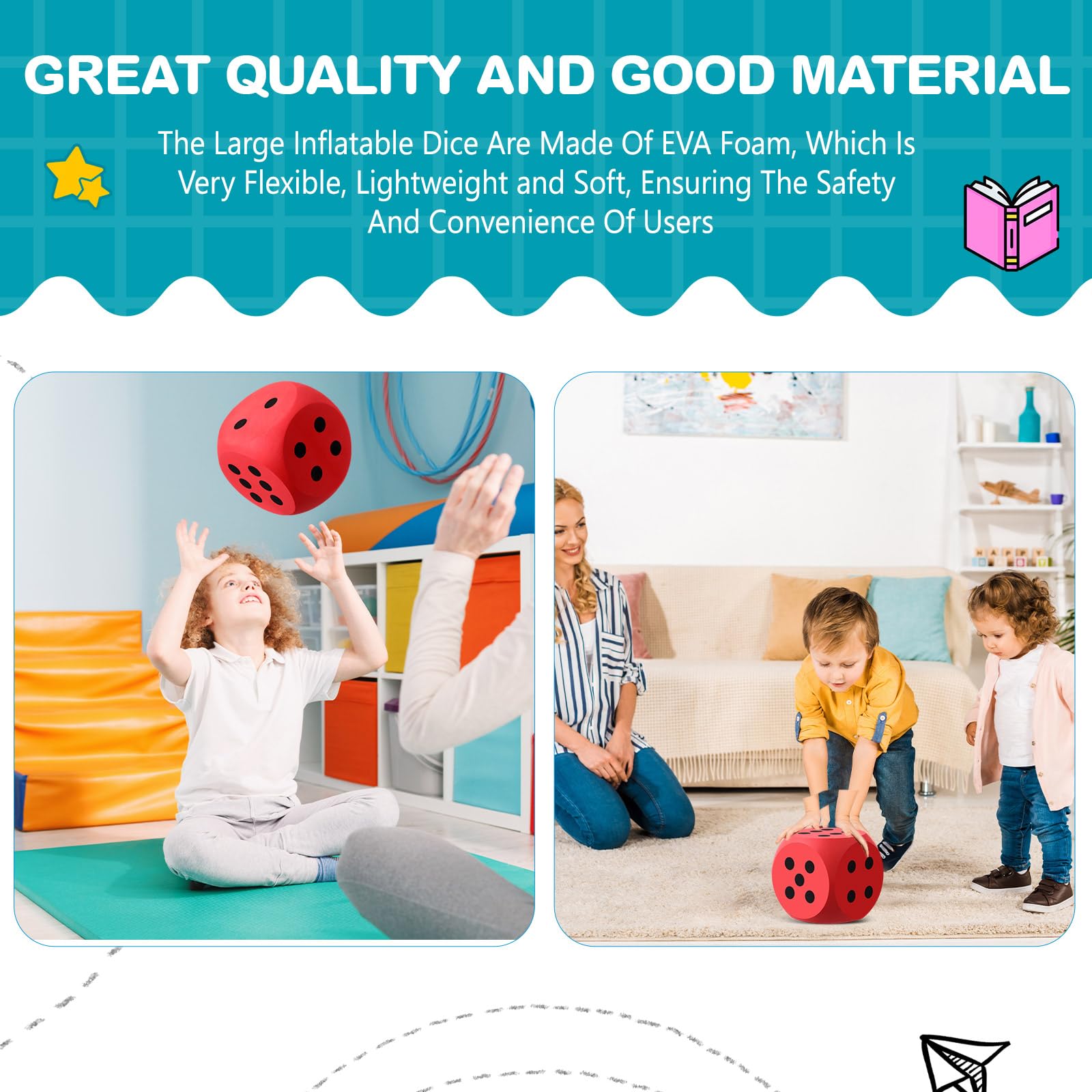 Shappy foam dice educational use setup supports math activities.