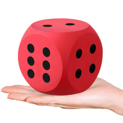 Shappy foam dice 3-inch red front view for safe, engaging math play