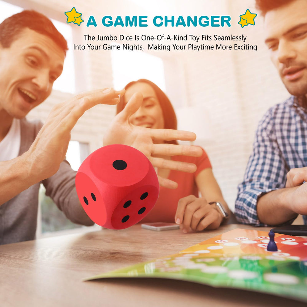 Shappy foam dice packaging image showing two red dice