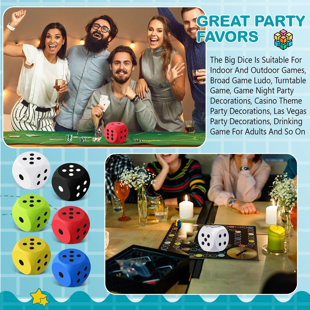 Shappy foam dice packaged for easy storage after play.