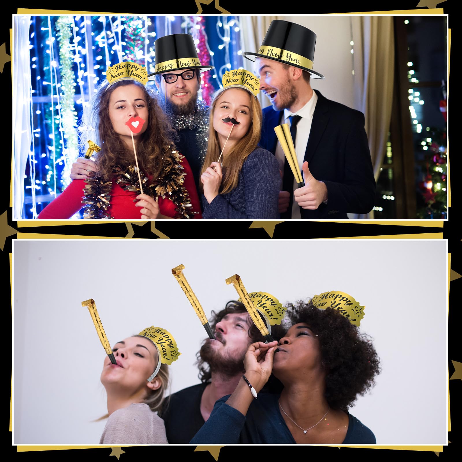 Shappy foil horn with white mouthpiece for cheers and fun