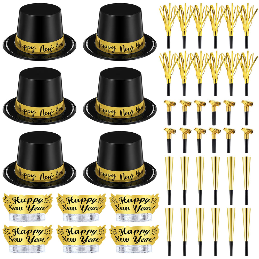 Shappy New Year top hat in black and gold for festive photos