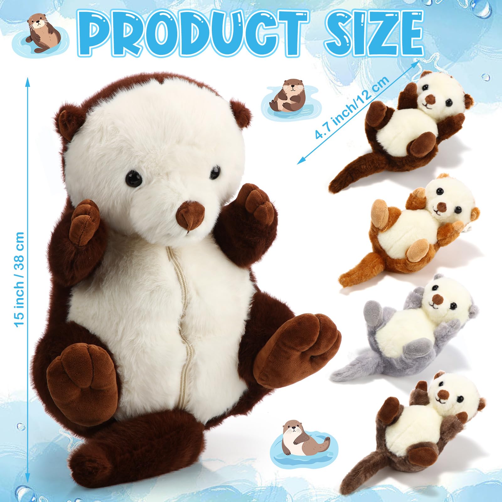 Shappy sea otter babies close-up showing colorful accents for imaginative play.