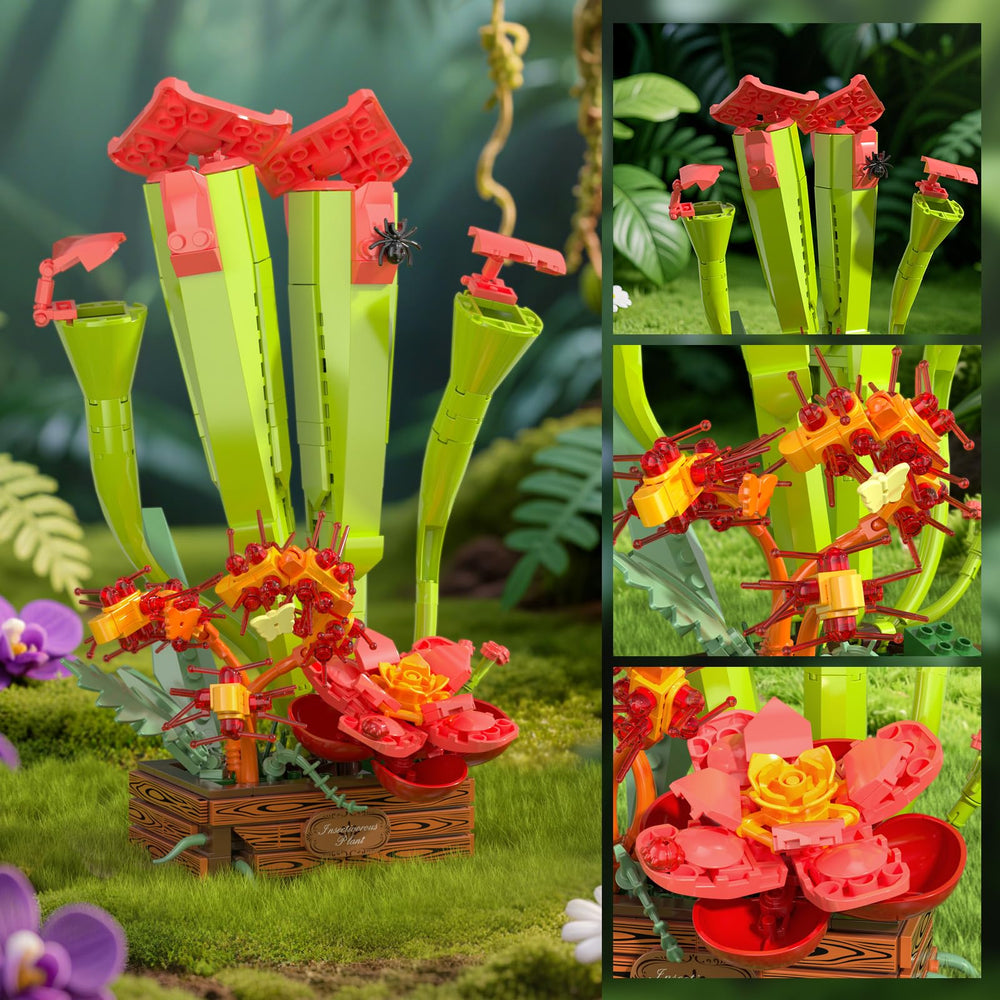 SHAREHB Carnivorous Plant Set butterwort detail showcases durable bricks for lasting display