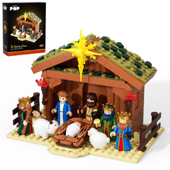 ShareHB Jesus building blocks set nativity assembly for family learning