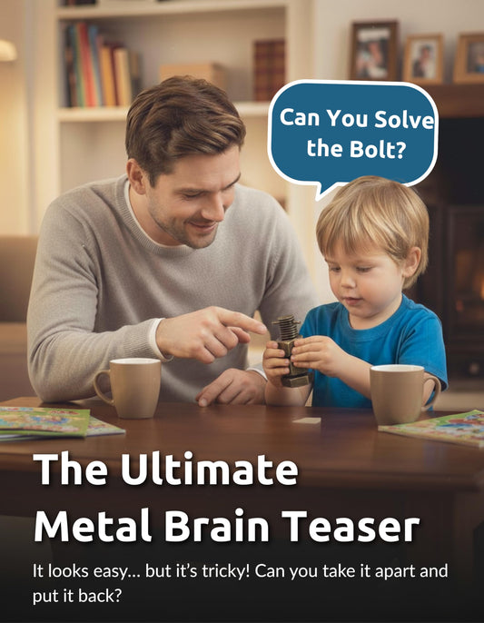 Sharp Brain Zone premium cast-metal puzzle highlights durability for repeated play.