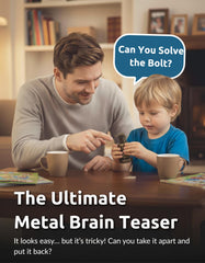 Sharp Brain Zone premium cast-metal puzzle highlights durability for repeated play.