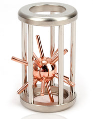 Sharp Brain Zone Satellite in Cage front view of premium metal puzzle for focus on the go