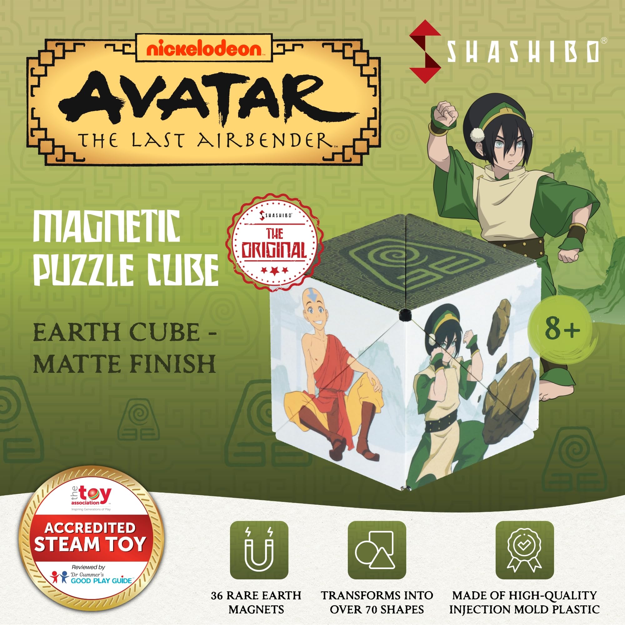 Shashibo Avatar Earth transforming cube showing 100+ shapes for creative exploration