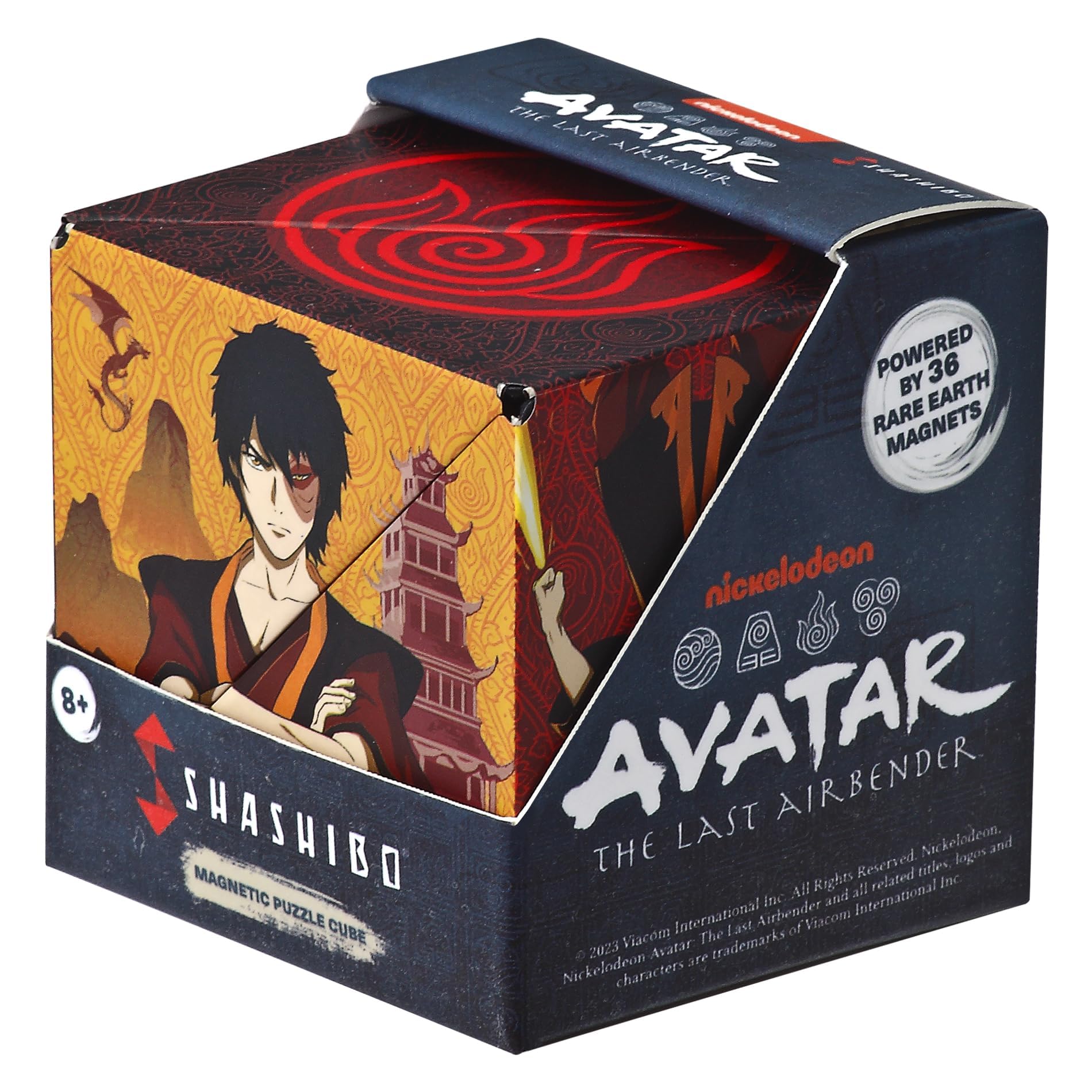 Shashibo Avatar Fire box close-up shows ergonomic grip for comfortable play.