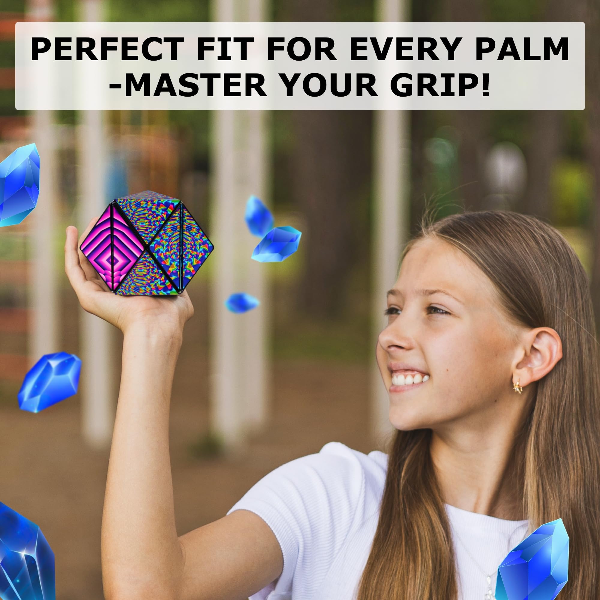 Blue Crystal Shashibo tactile focus and stress relief through play