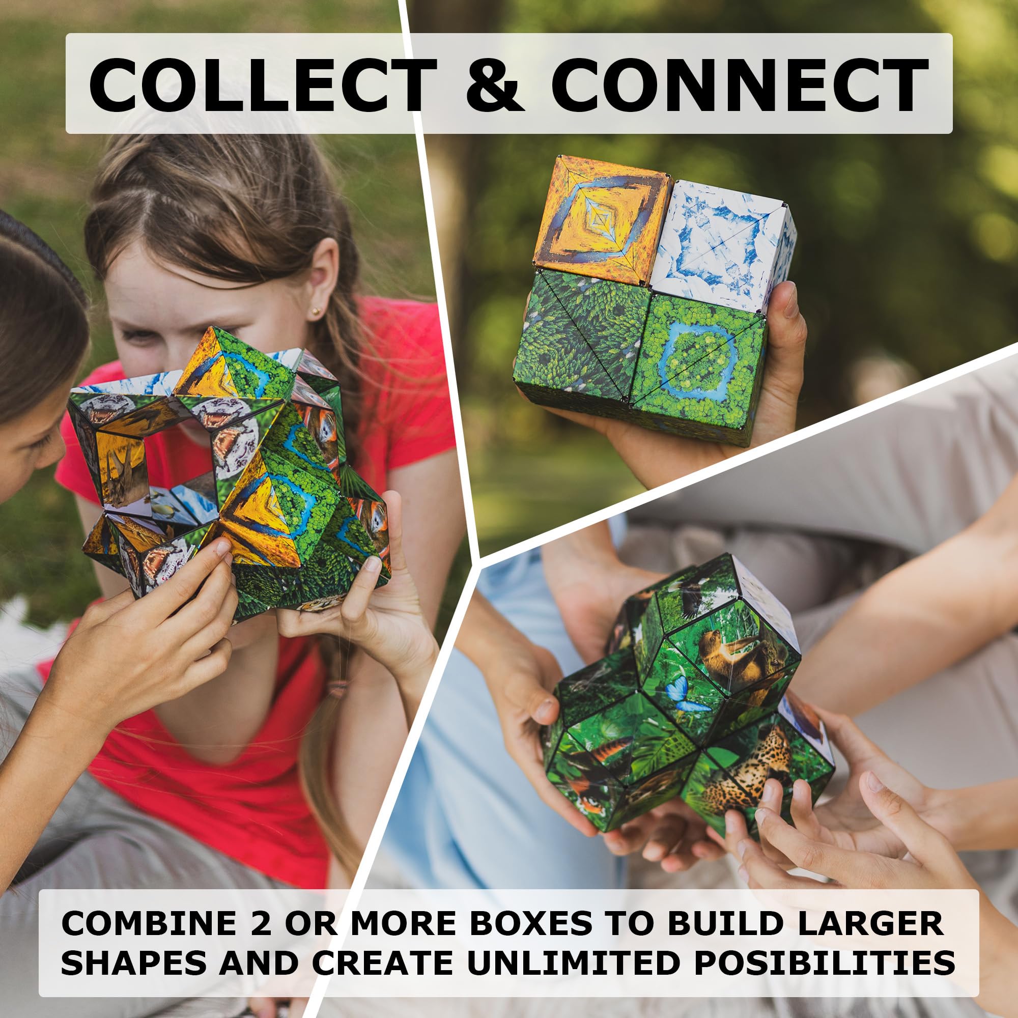 Shashibo calming, tactile stim toy ideal for kids, teens, and adults during focus breaks.