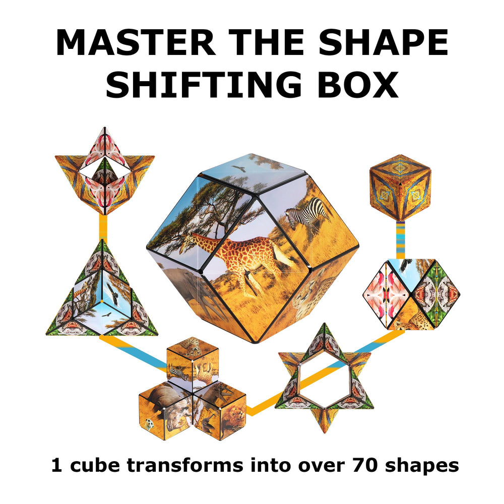 Compact Shashibo travel cube fits in bags for on-the-go concentration.