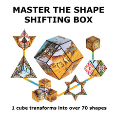 Compact Shashibo travel cube fits in bags for on-the-go concentration.