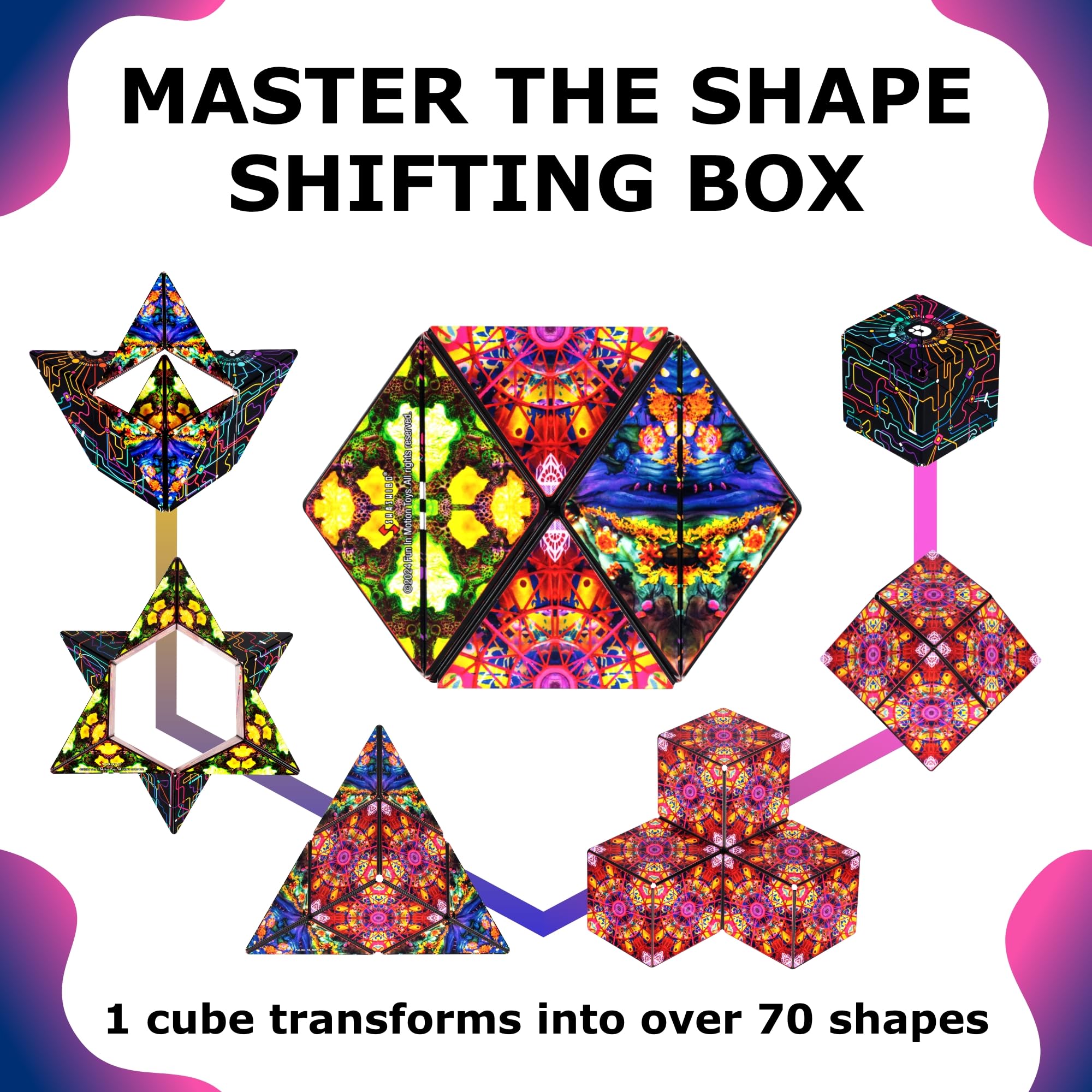 Shashibo compact travel toy ideal for quiet, on-the-go use.