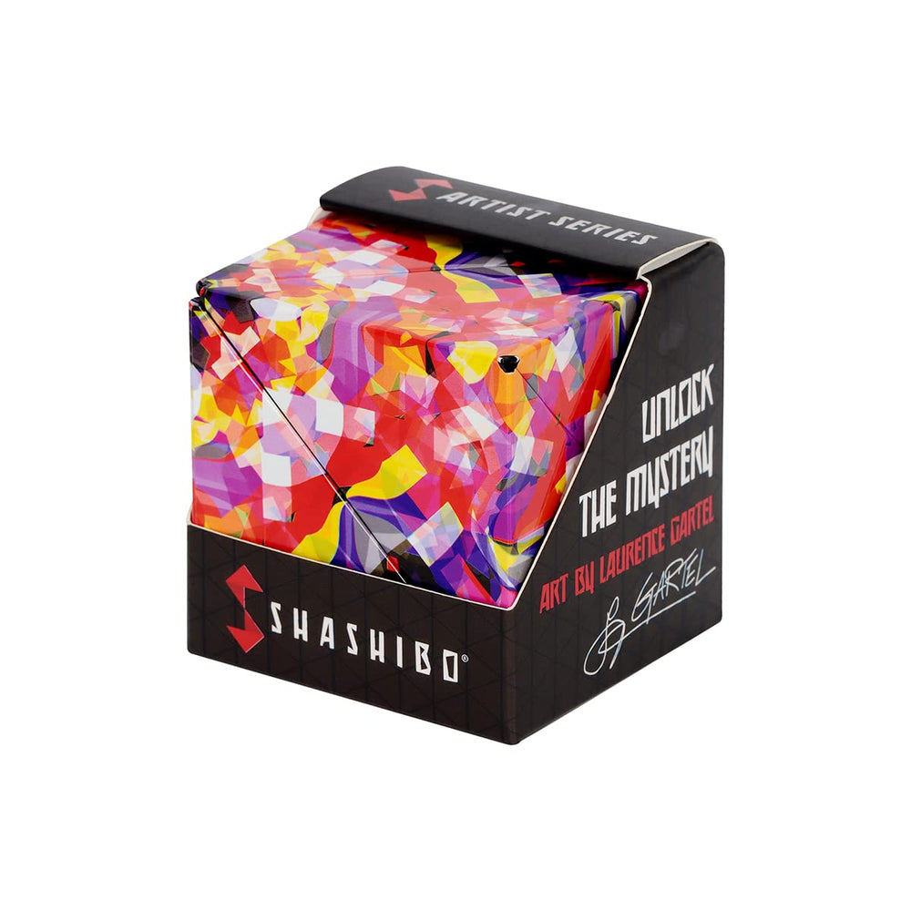 Shashibo Confetti box transform shown for creative shape exploration.