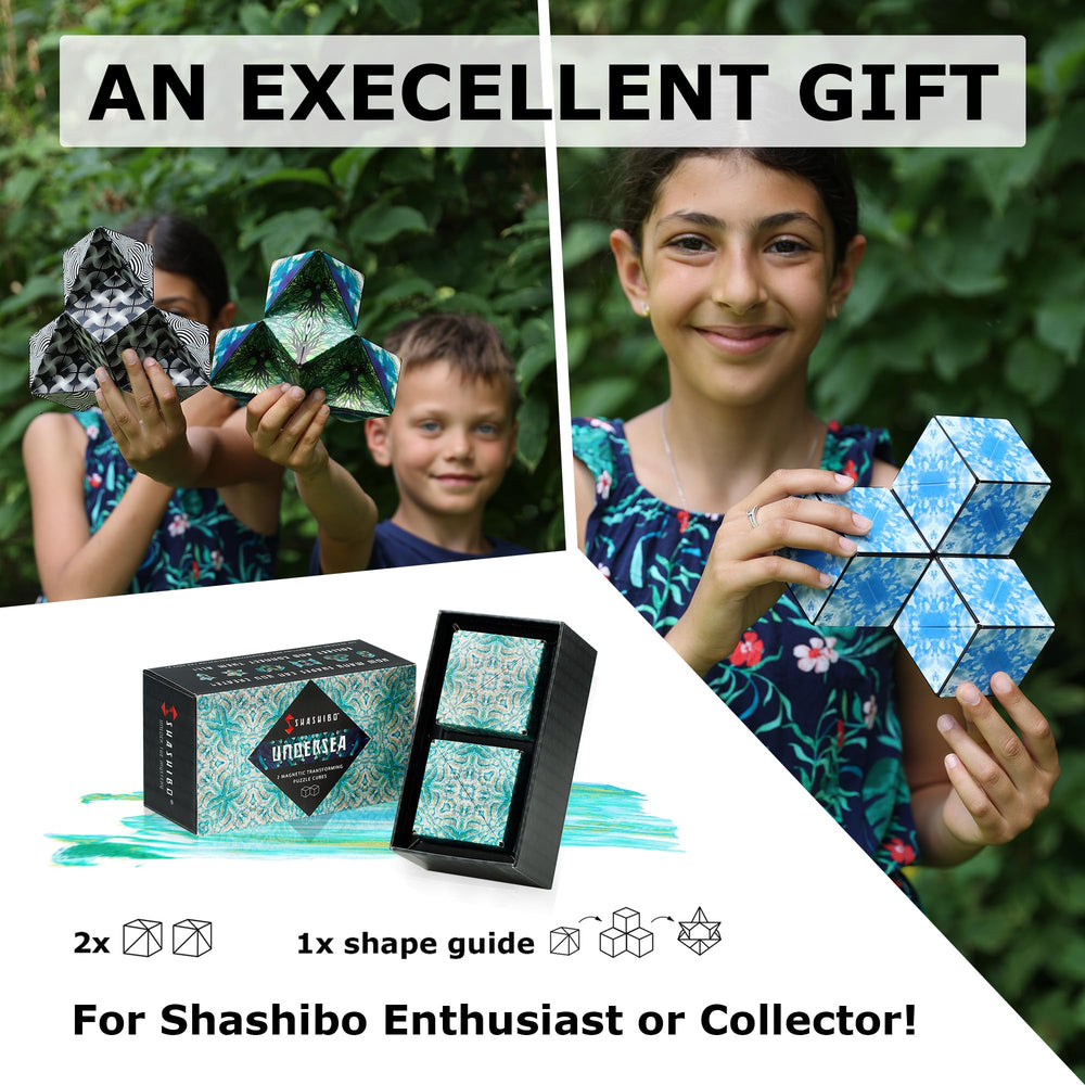 Shashibo connect multiple cubes to build larger magnetic structures.