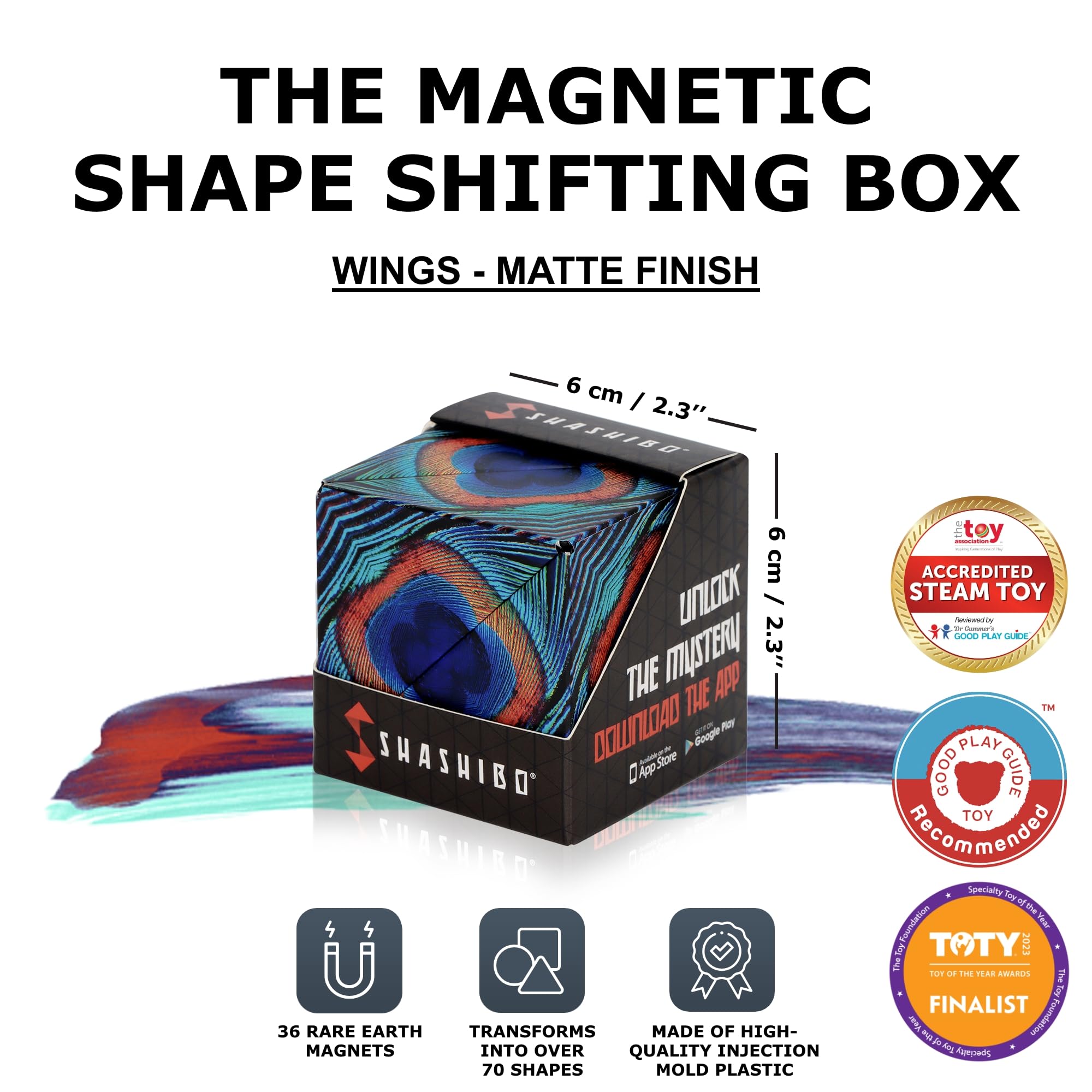 Shashibo expanded-shapes showing dozens of shape options for creative play.