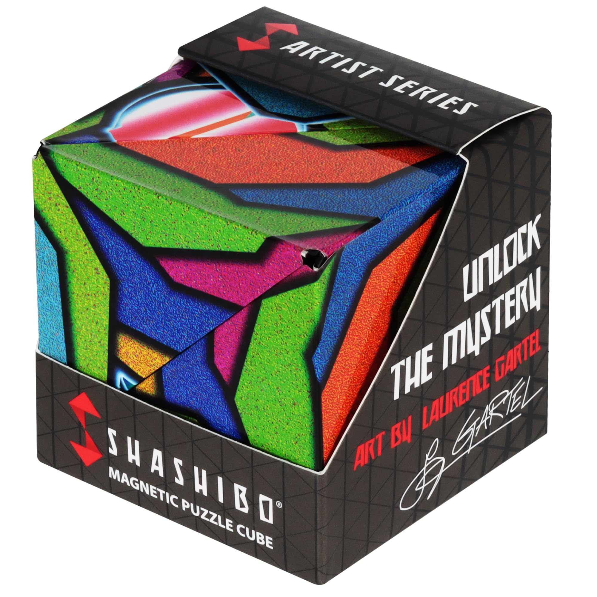 Shashibo front view showing compact design for travel play.