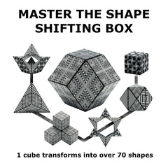 Shashibo magnetic-click action demonstrated while forming a stable shape.