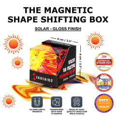 Shashibo magnetic cubes assembly showing how pieces fit together to form larger designs.