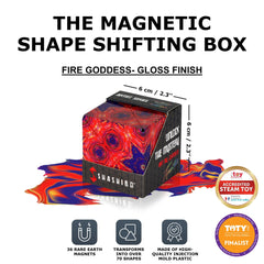 Shashibo magnetic cubes connect to form larger, creative sculptures.