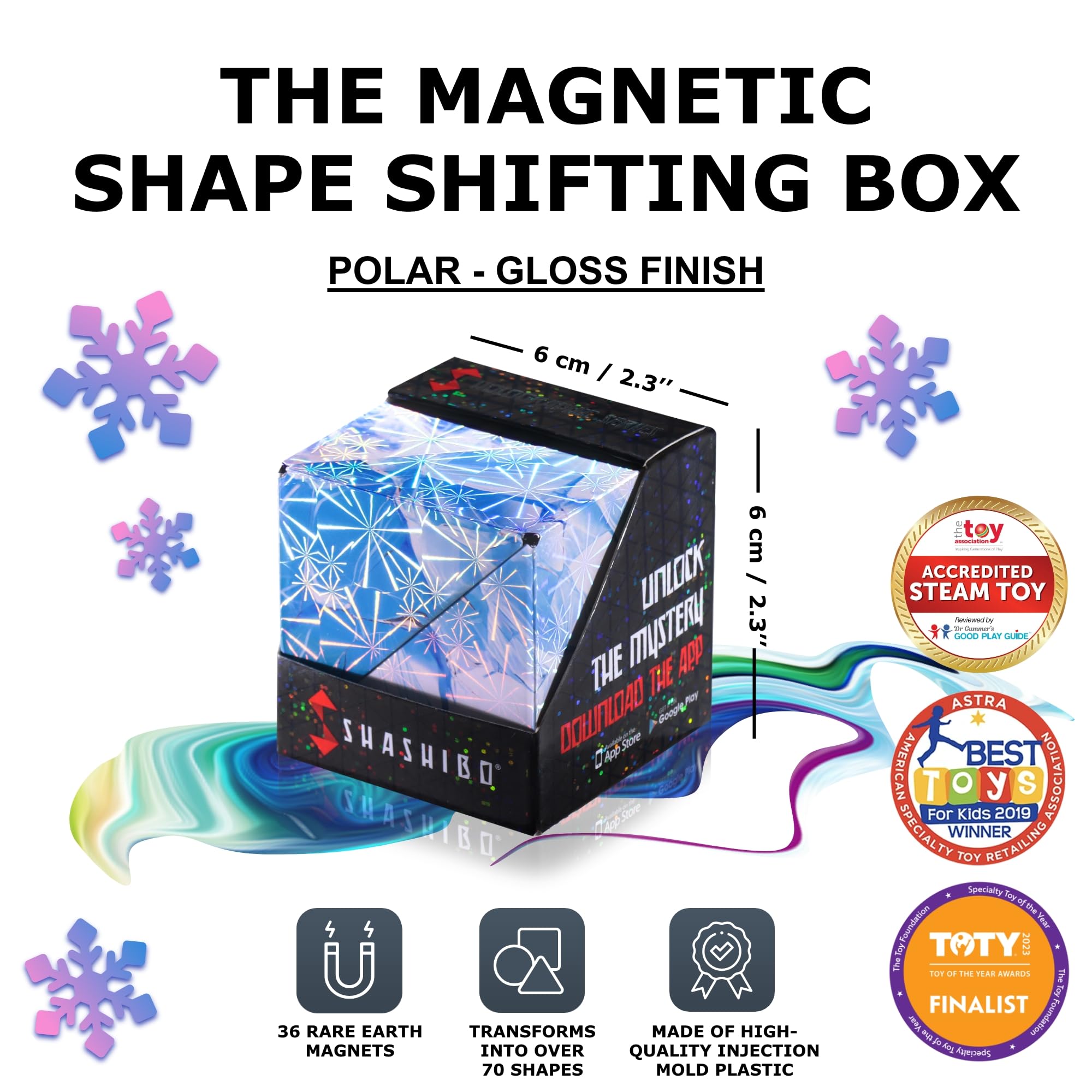 Shashibo magnets connect to form larger sculptures and patterns.