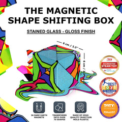 Shashibo magnetic cubes connect to form larger sculptures for creative exploration.