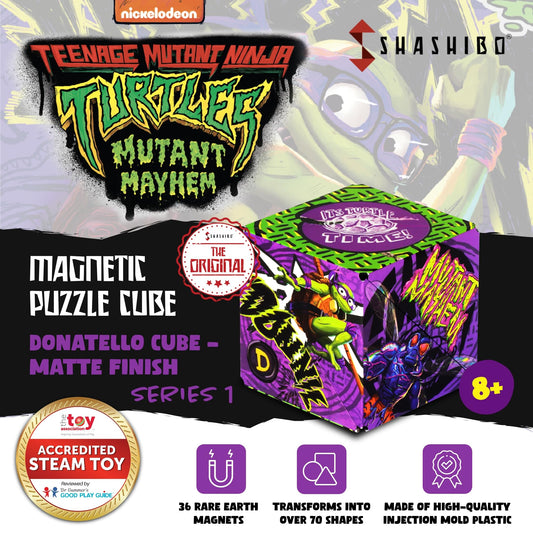 Shashibo magnetic puzzle cube showcases internal magnets for endless shape building.