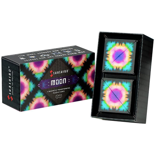Shashibo Moon 2-Pack magnet cubes reveal 36 magnets enabling shape shifting.