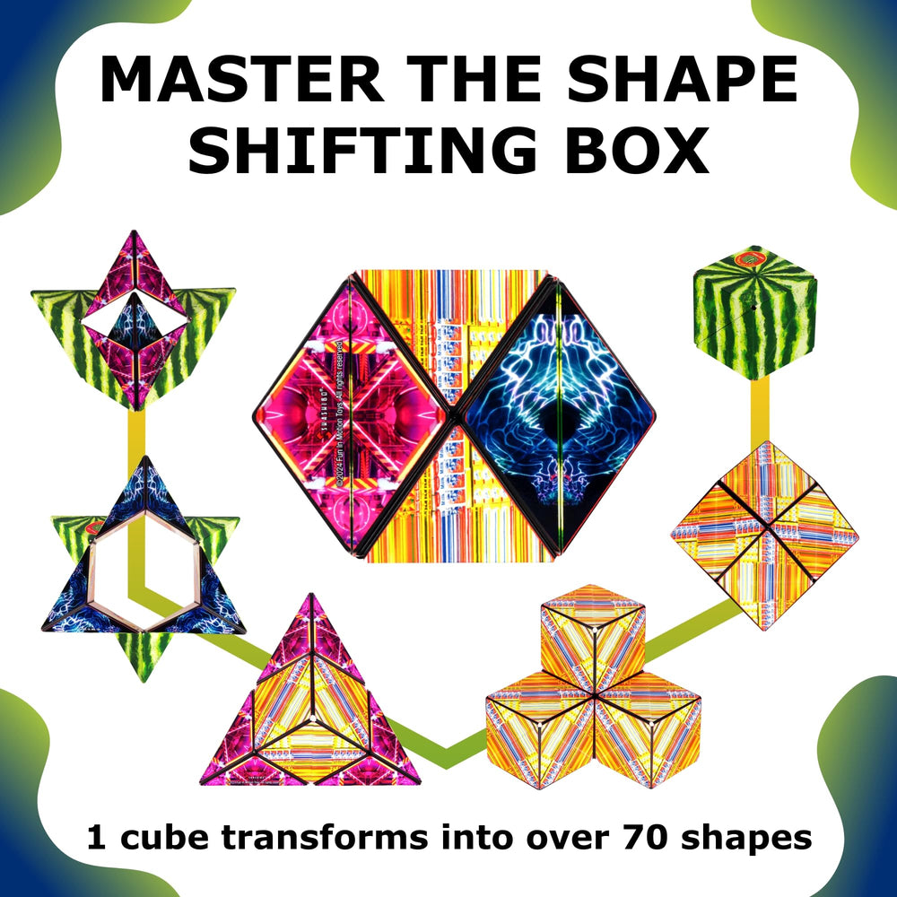Shashibo sensory fidget box provides tactile stimulation for calm, mindful moments.