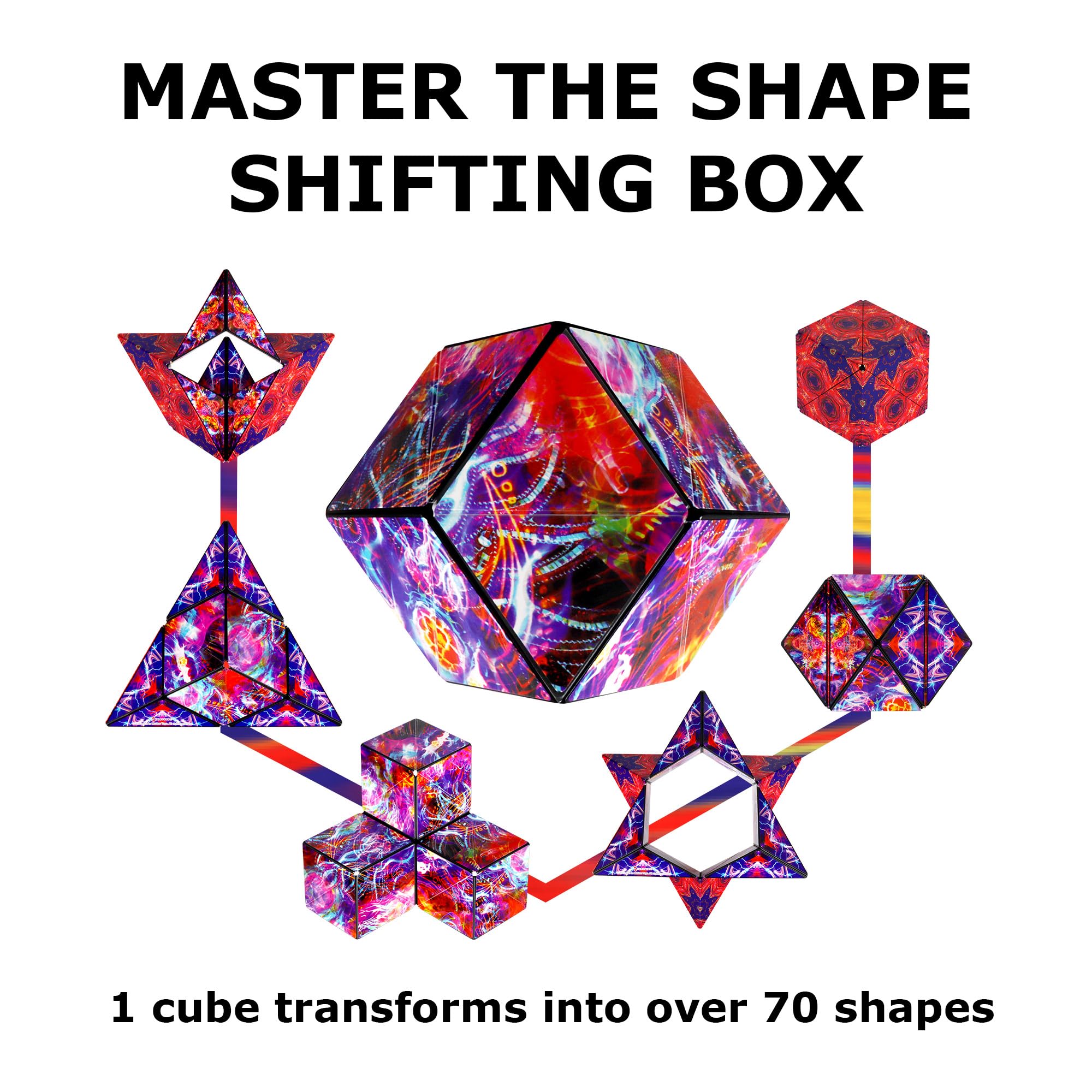 Shashibo sensory stimulation through dynamic shape shifting.